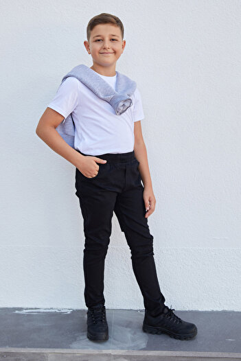 Fulla Moda Beli Lastikli Straight Unisex Çocuk Pantolon