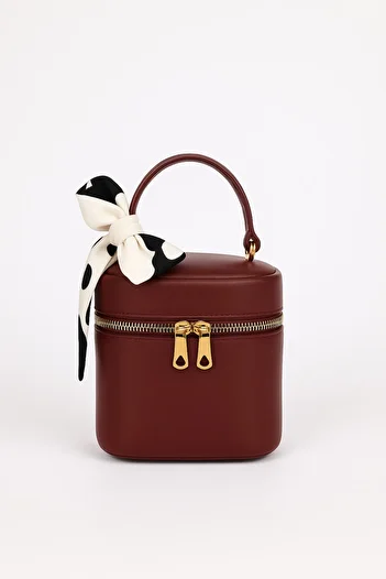 NOTHING Women's Burgundy Box Cross Strap Hand and Shoulder Bag Reborn