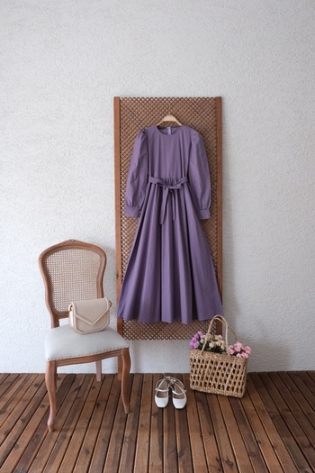 KÜÇÜĞÜM BUTİK Φόρεμα Hijab Lilac Poplin Flared