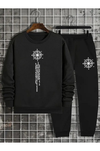 x-compass life Σετ φόρμας Crew Neck - 2-Pece Conbine, Vertical Print, Γυναικεία/Ανδρικά Unisex Εποχιακά