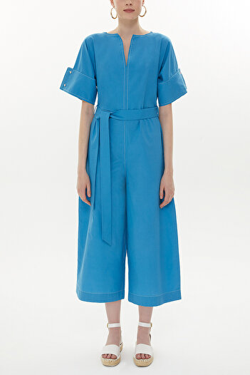 SOCIETA Wide Leg Poplin Jumpsuit 10106