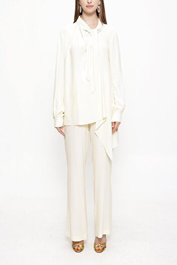 SOCIETA Ecru Double Suit with Elasticated Waistband Trousers 12284