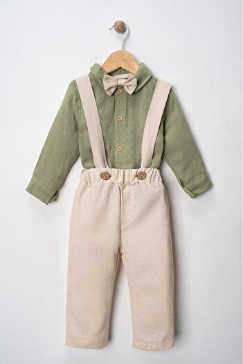Lamonde Muslin Long Sleeve Trousers Baby Boy Salopet / 9 - 24 Months