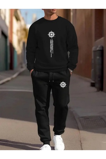 x-compass life Σετ φόρμας Crew Neck - 2-Pece Conbine, Vertical Print, Γυναικεία/Ανδρικά Unisex Εποχιακά