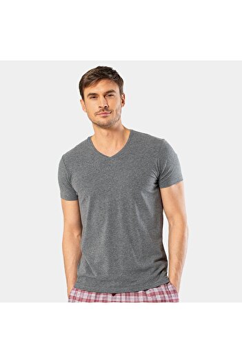 Cacharel Ανδρικό μπλουζάκι Lycra με λαιμόκοψη 1332/Anthracite