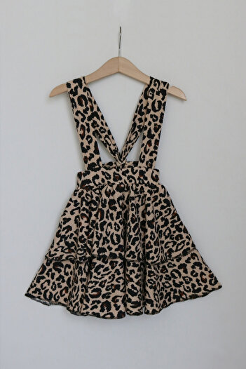 Parla Kids Κορίτσι Helen Leopard λουράκι με διπλό δέσιμο 23 Απριλίου Gilet φόρεμα