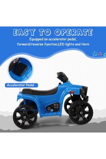 Toybox Ride on ATV Four Wheeler for Kids, Electric 4 Wheeler ATV Quad Ride On Car Toy with LED Headlights