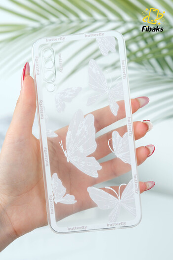 Fibaks Galaxy A50/a30s Compatible Case Designed Patterned Transparent Butterfly Flexible Soft Silicone Cover