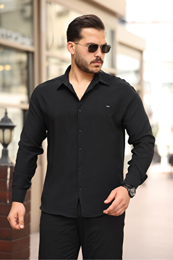 Artı1 Slim Fit Long Sleeve Easy Ironing Sweat Absorbing Breathable Double Face Four Seasons White Men's Shirt