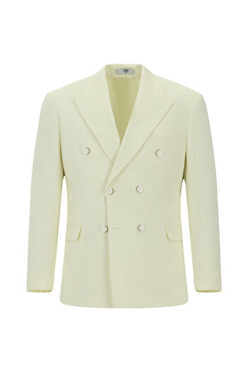 Kiğılı Slim Fit Slim Fit Patterned Seersucker Double Breasted Jacket