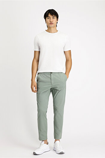 Kiğılı Regular Fit Lycra Canvas / Chino Pants with Elastic Waist