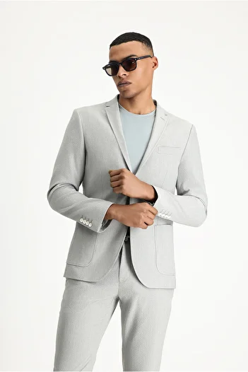 Kiğılı Super Slim Fit - Extra Slim Fit Seersucker Jacket