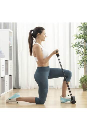InnovaGoods Aparat extensor fitness multifunctional, INNOVAGOODS, TPR, 26 x 50 x 6 cm, Negru