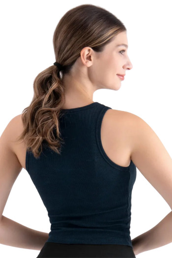 di base Stretchy and Breathable Cotton Dark Navy Blue Women's Basic Tank Top