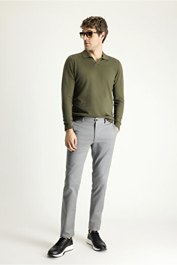 Kiğılı Slim Fit Slim Fit Lycra Canvas / Chino Trousers