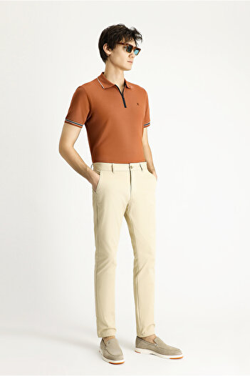 Kiğılı Slim Fit Slim Fit Lycra Canvas / Chino Trousers