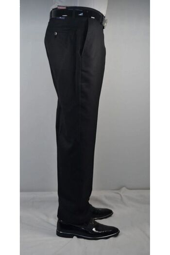 Rewoly Men's Black Classic Fabric Trousers