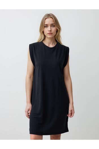 Jimmy Key Anthracite Round Neck Sleeveless Midi Knitted Dress