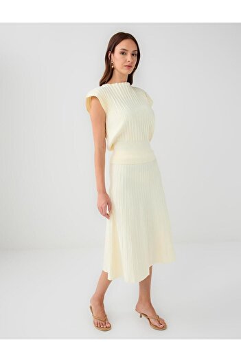 Jimmy Key Stone Regular Waist Straight Cut Midi Knitwear Skirt