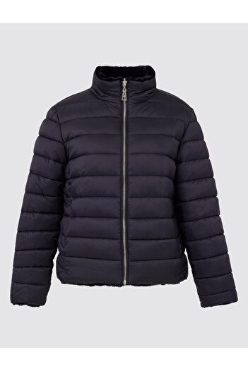 Jimmy Key Black Quilted Patterned Double-Sided Puffer Coat