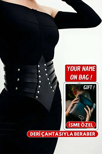 Angels Passion Stylish Leather Belt, Corset Dress Belt, Sports Belt with a Personalized Leather Bag