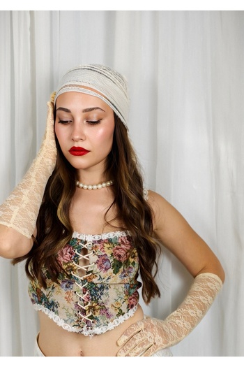 Handmade Betty Bands Cotton Lace Rectangular Bandana Scarf Shawl