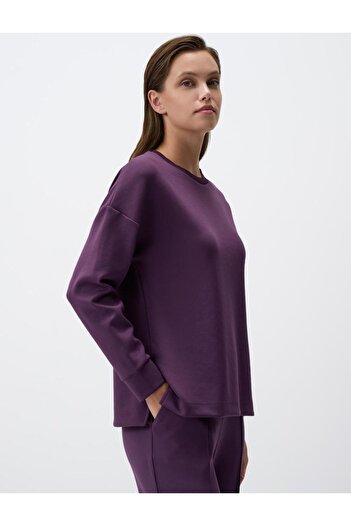 Jimmy Key Mor Bisiklet Yaka Uzun Kollu Oversize Sweatshirt
