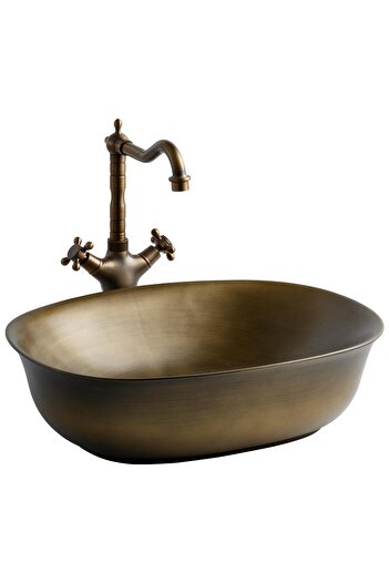LENA EH-4600BR Tezgah Üstü Lavabo Bronz