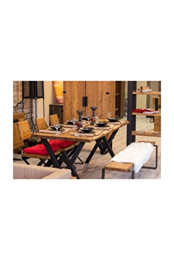 NT Concept Ntconcept Vinne Masif Ağaç Yemek Masası - 85cm-200cm Masa