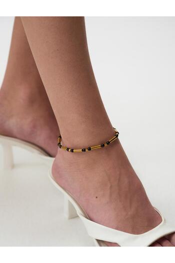 Jimmy Key Black Adjustable Modern Anklet