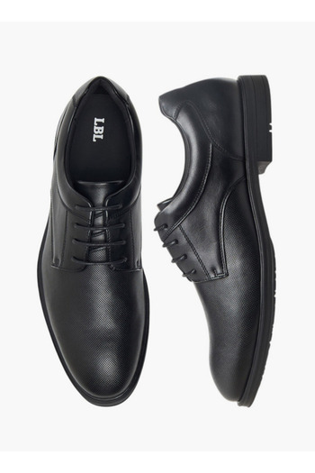 LBL by Shoexpress Textured Derby Shoes with Lace-Up Closure