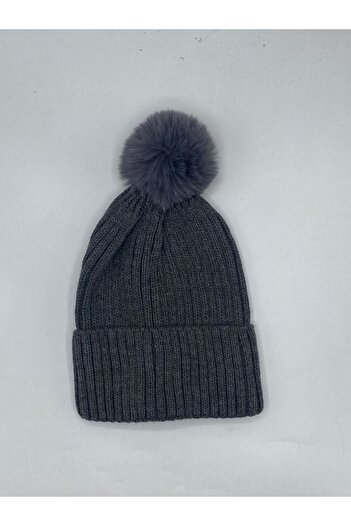 GONCA ŞAPKA Faux Fur Luxury Pompom Beret