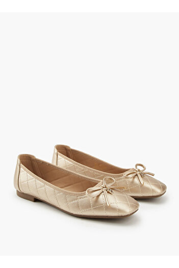 Flora Bella by Shoexpress Quilted Ballerina Shoes with Bow Detail