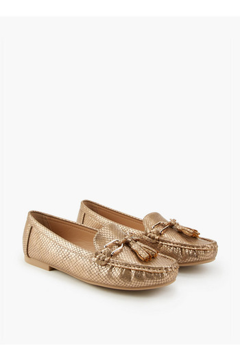Flora Bella by Shoexpress Textured Slip-On Moccasins with Tassel