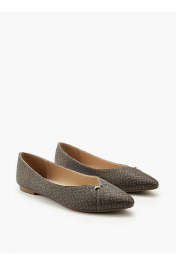 Flora Bella by Shoexpress Monogram Print Slip-On Ballerina Shoes