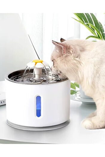 Teknopet 🐾 Metal Başlıklı Otomatik Kedi & Köpek Su Pınarı – 3L Sessiz, LED Işıklı, Filtreli Su Şelalesi