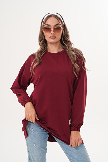 WestBound Burgundy Color Block Casual Sports Dress - Rib Detailed