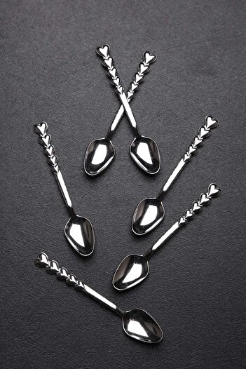 Doğuş Mutfak 6 Lux Steel Heart Teaspoons