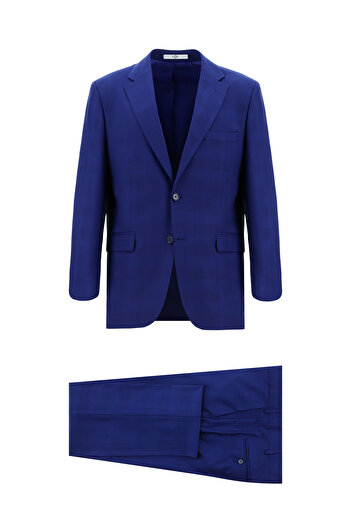 Kiğılı Slim Fit Dar Kesim Klasik Ekose Takım Elbise