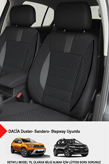 GM-DESIGN غطاء مقعد السيارة الأونيكس بلس المدخن - (متوافق مع داسيا سانديرو - ستيبواي - داستر)