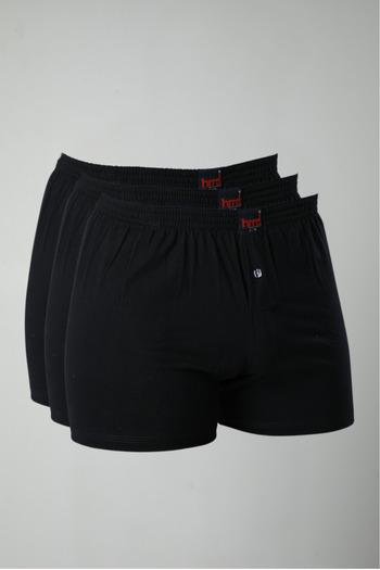 Hmd Men's Cotton Combed Single Jersey Boxer Set of 3 - Black, Blue, Navy Blue, Gray