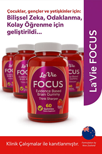 La Vie 5-Pack Multivitamin Gummy for Brain and Brain Development with Focus Magnesium, Choline and Multivitamins