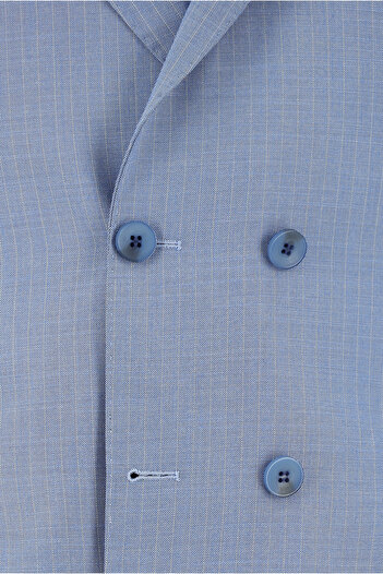 Kiğılı Super Slim Fit Ekstra Dar Kesim Çizgili Kruvaze Takım Elbise