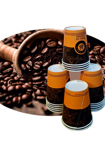 SOYPAK Brown Patterned Cardboard Cup 7 Oz*500 Pieces