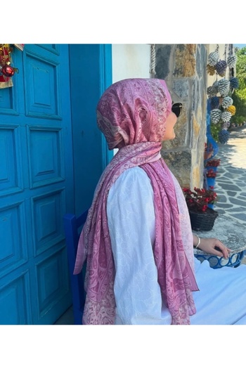 MODA Mineleşarp Vela Pattern Soft Shawl Pink
