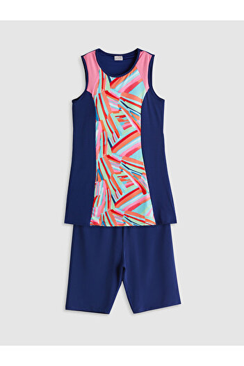 LC Waikiki Crew Neck Patterned Women's Hijab Swimsuit Set