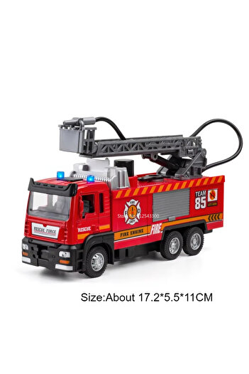 Choice Ladder Truck 1:32 Scale Water Spray Fire Truck Model Ladder Trucks Toy Car Sound Light Pull Back Doo
