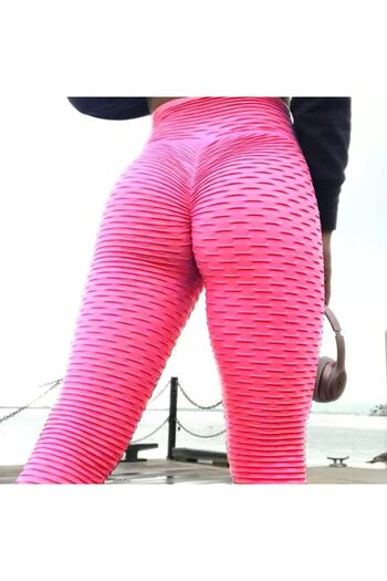 Intisimo Shapewear Tights, Sports, Anti-Cellulite & Push-Up Effect, With Ruching, Neon Pink - 2XL