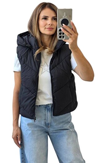 MAXORA SHOP Short vest with removable hood