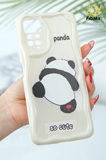 Fibaks Redmi Note 11 Pro/12 Pro 4g Compatible Case Designed Patterned Camera Protection Panda White Tassel Cap